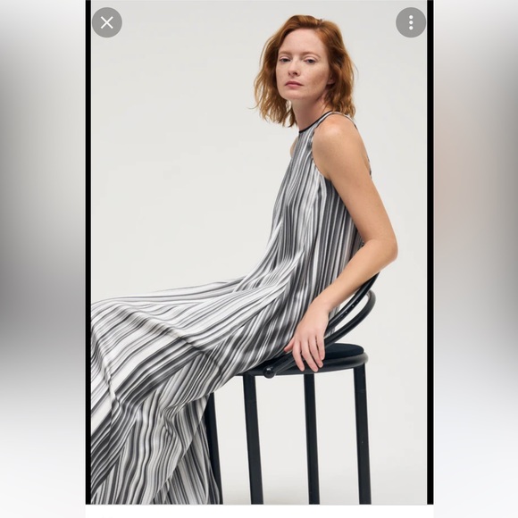 New with tags. Mi Jong Lee silk maxi dress in black/white/grey - Picture 2 of 9